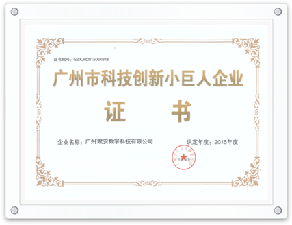 科技創(chuàng)新小巨人證書